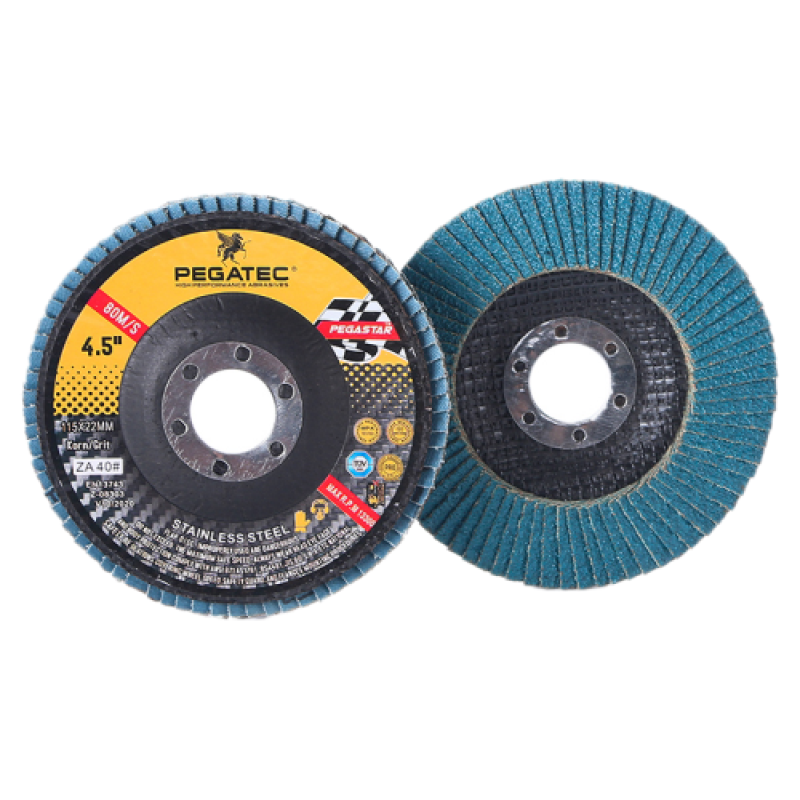 Pegatec Flap Disc, 40 Grit, 4-1/2", 10 pack