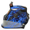 Auto-darkening True Color Helmet with LED Light, Blue Flames