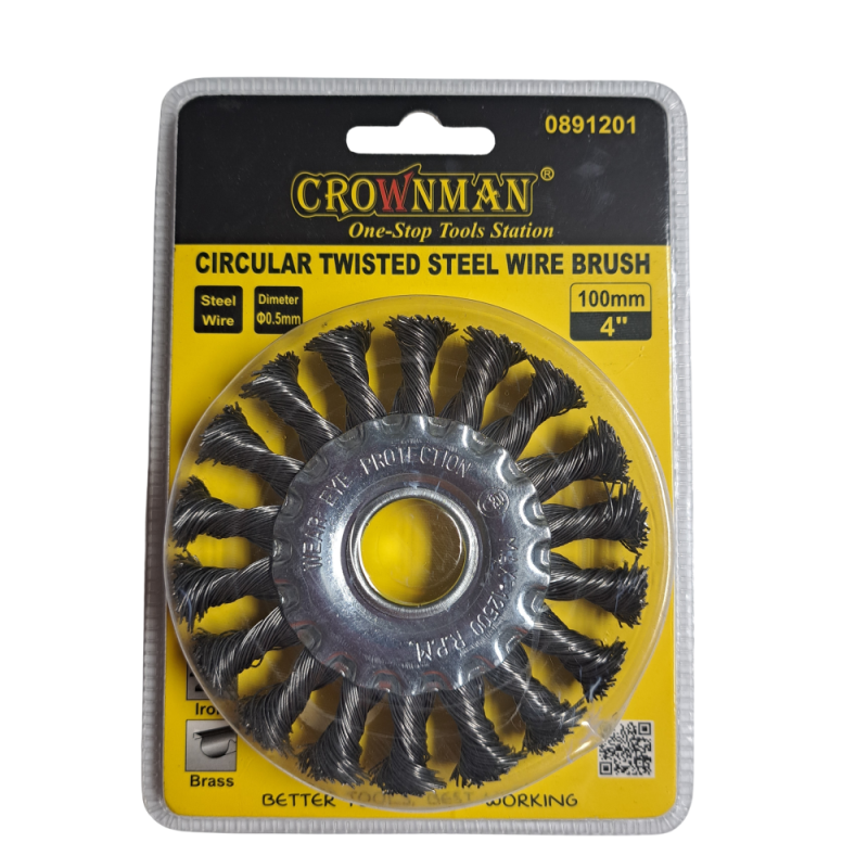 Crownman Circular Twisted Wire Wheel, 4"