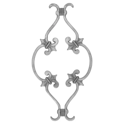 Decorative Scrolled Aluminum Picket Panel, 7.25" x 13.38"