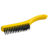 Crownman Steel Wire Brush with Plastic Handle, 4 x 16