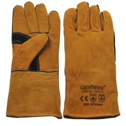 Crownman Leather Welding Gloves, 14"