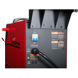 Red and black welder machine