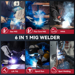 Arccaptain MIG250 6-in-1 Multi Process Welder 110V/220V